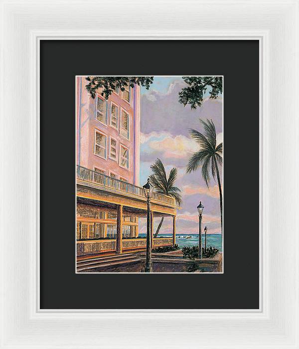 "Surfrider at Sunset" Waikiki Beach - Framed Print