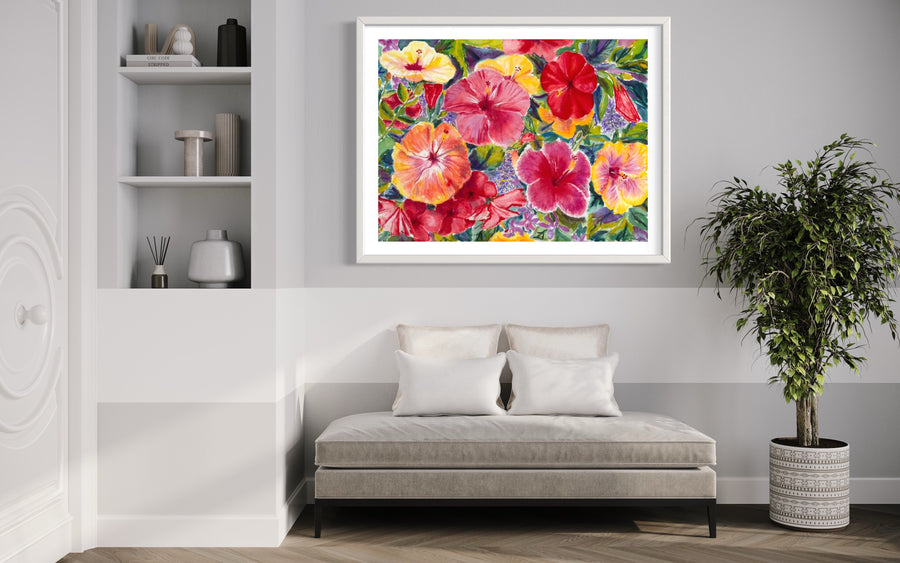 "Hibiscus Impressions" Tropical Flowers - Archival Print