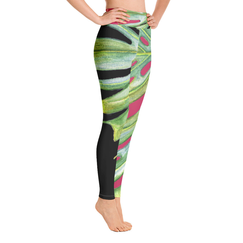 Women's Yoga Pants: Tropical Monstera Leaf – Patti Bruce Arts