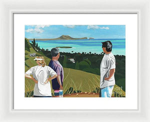 "Pillbox Hike" Windward Oahu, Lanikai, Beautiful View in Hawaii - Framed Print