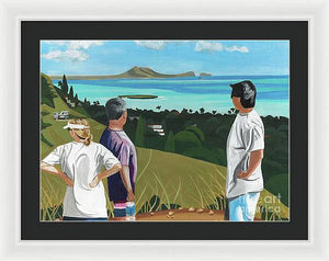 "Pillbox Hike" Windward Oahu, Lanikai, Beautiful View in Hawaii - Framed Print