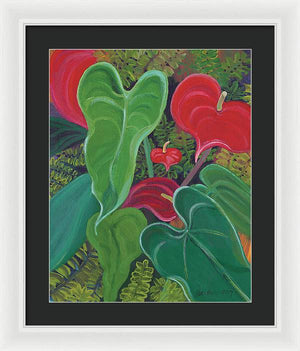 "Anthurium Garden" - Framed Print