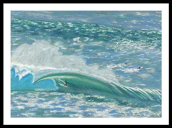 "Wave Rider" Big Wave Surfer Hawai'i - Framed Print