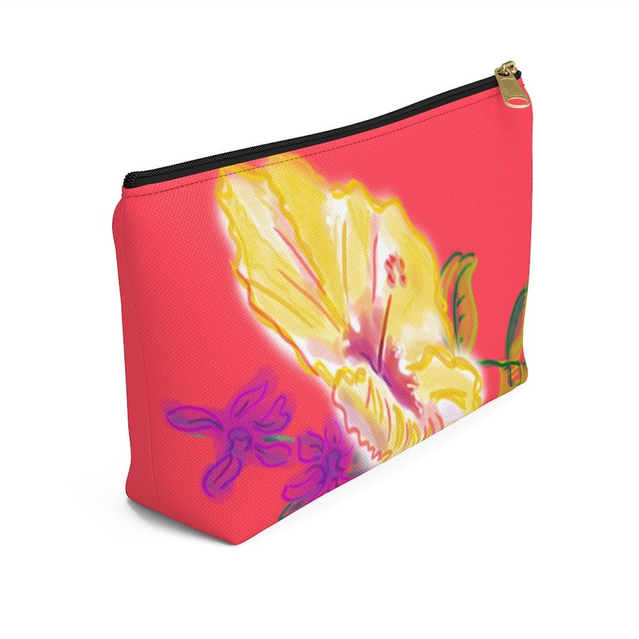 T-Bottom Accessory Bag:  Electric Yellow Hibiscus - Lipstick