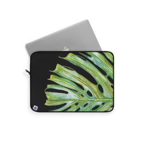 Laptop Sleeve: Monstera Leaf - Black