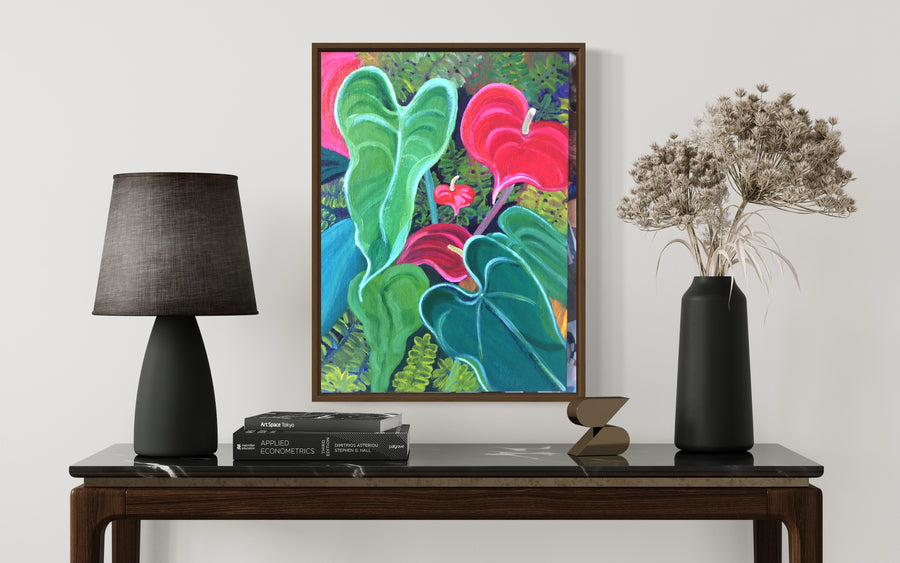 "Anthurium Garden" - Framed Print