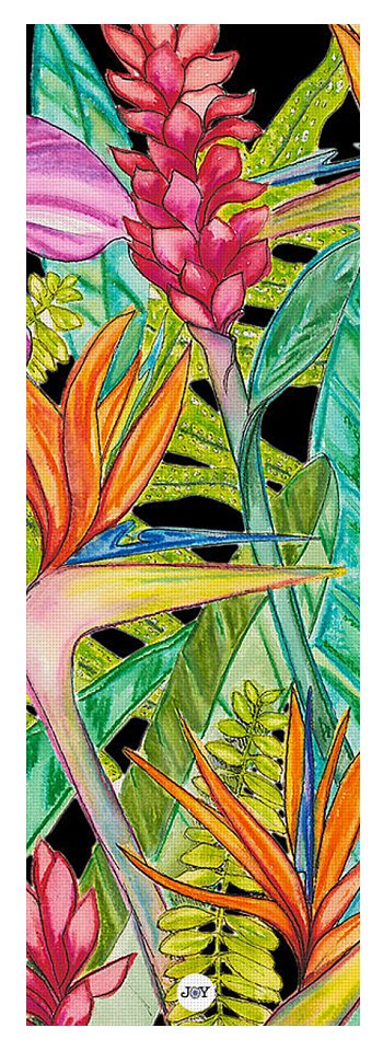 Yoga Mat: Tropical Flowers, Ginger, Bird of Paradise: Bird Party