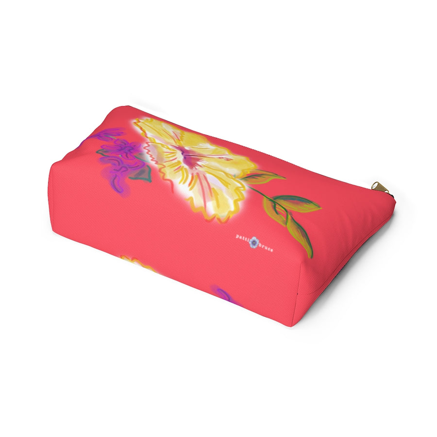 T-Bottom Accessory Bag:  Electric Yellow Hibiscus - Lipstick