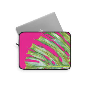 Laptop Sleeve: Monstera Leaf - Pink
