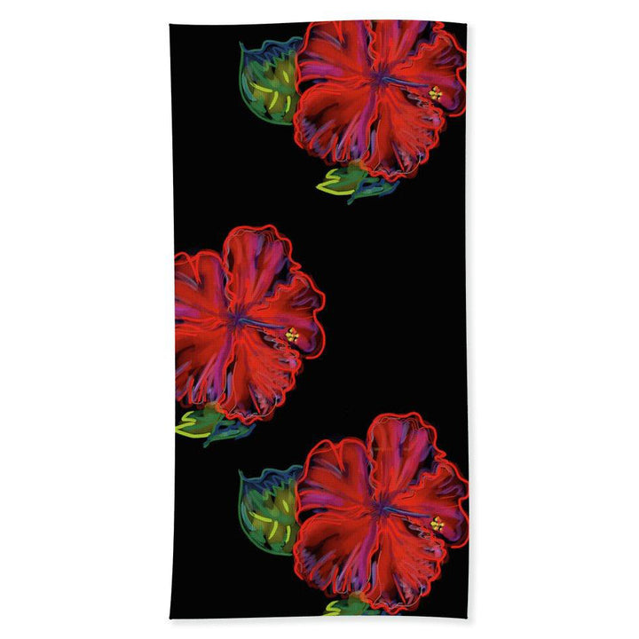 Beach Towel: Tropical Hibiscus Flower - Electric Baby