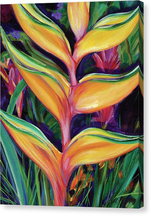 "Heliconia" Tropical Flower - Canvas Print