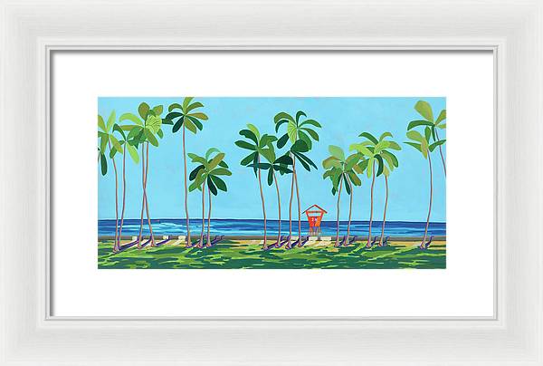 "Kaimana Beach" Waikiki Tower Series - Framed Print
