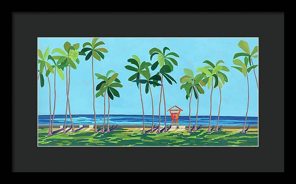 "Kaimana Beach" Waikiki Tower Series - Framed Print