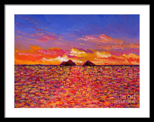 "Tangerine Sunrise" Lanikai - Framed Print