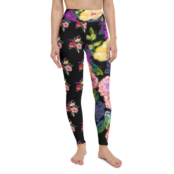 Women's Yoga Pants: Tropical Flower Bouquet