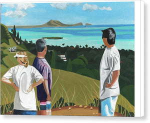 "Pillbox Hike" Windward Oahu, Lanikai, Beautiful View in Hawaii - Canvas Print