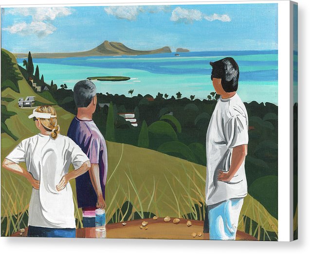 "Pillbox Hike" Windward Oahu, Lanikai, Beautiful View in Hawaii - Canvas Print