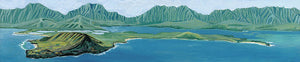 "Windward Passage 1" Beautiful Windward Oahu Panorama Diptych Painting, Kaneohe - Archival Print